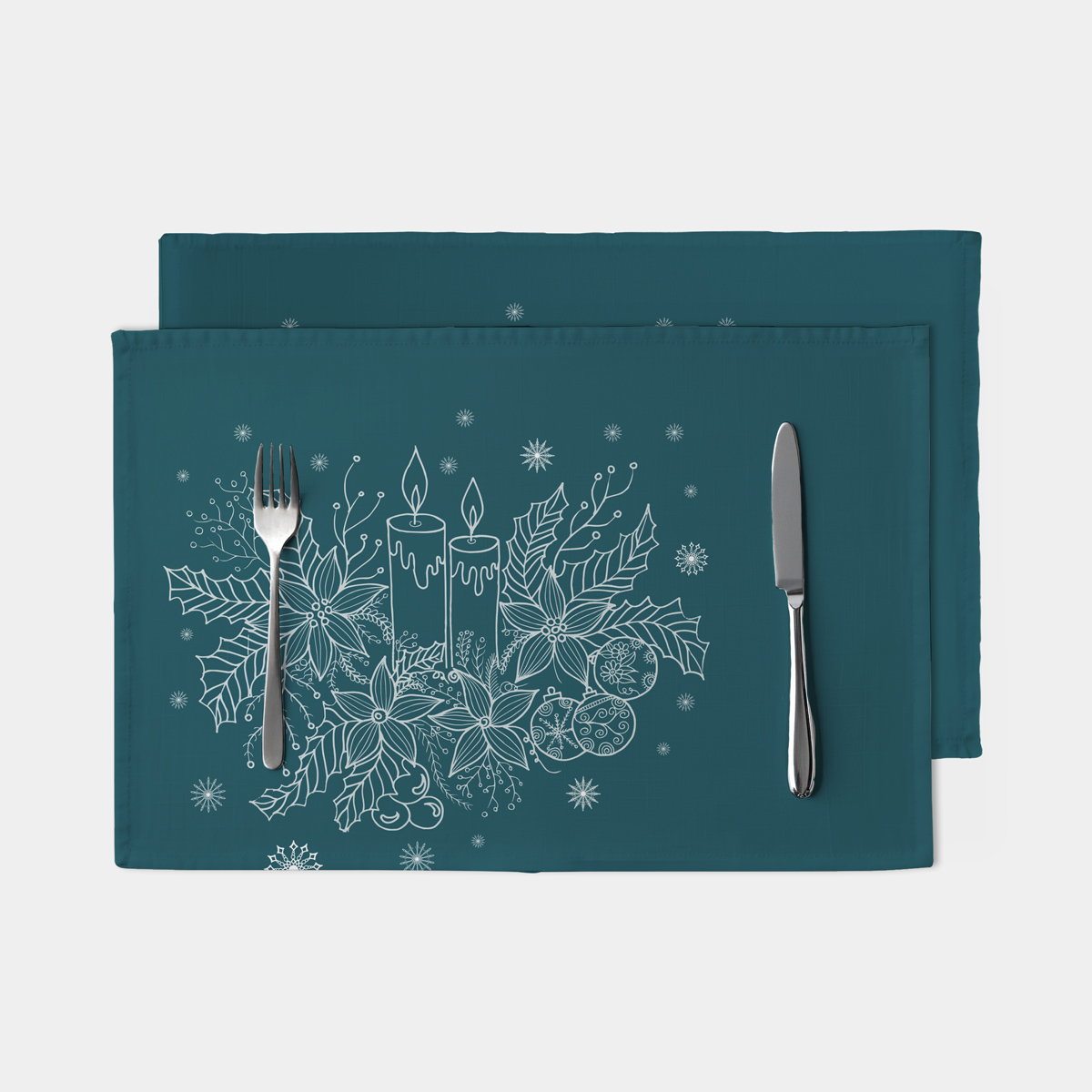 świąteczna podkładka morska z motywem świec