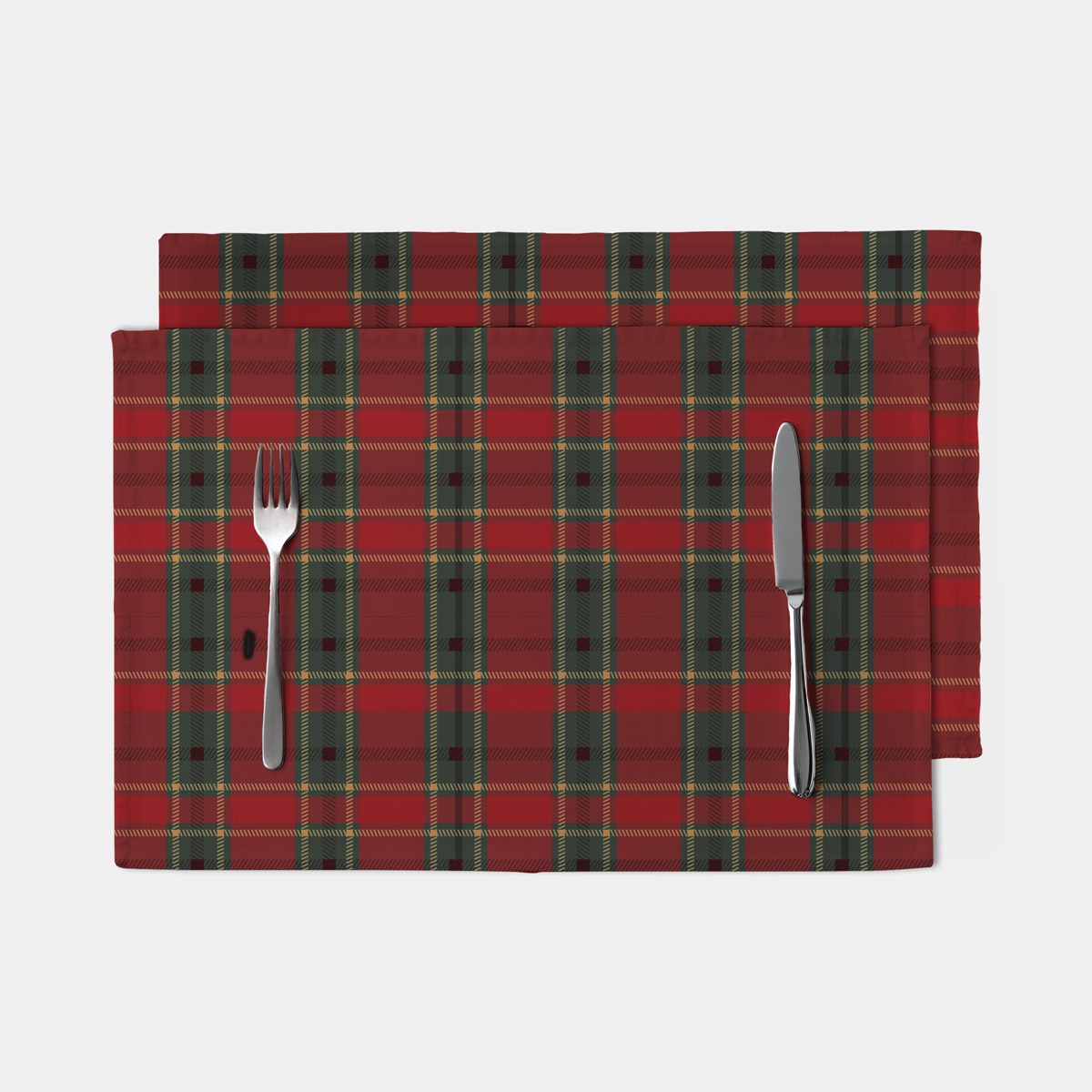świąteczna podkładka stołowa w czerwonej kracie szkockiej