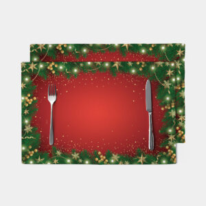 świąteczna podkładka stołowa w czerwonym kolorze