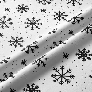 tkanina zimowa w białym kolorze z wzorem śnieżynek