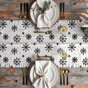 plamoodporny bieżnik świąteczny z motywem płatków śniegu