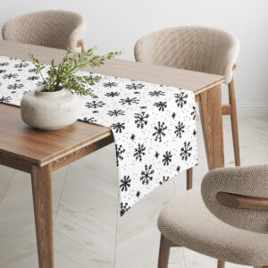 minimalistyczny bieżnik bożonarodzeniowy biało-czarny