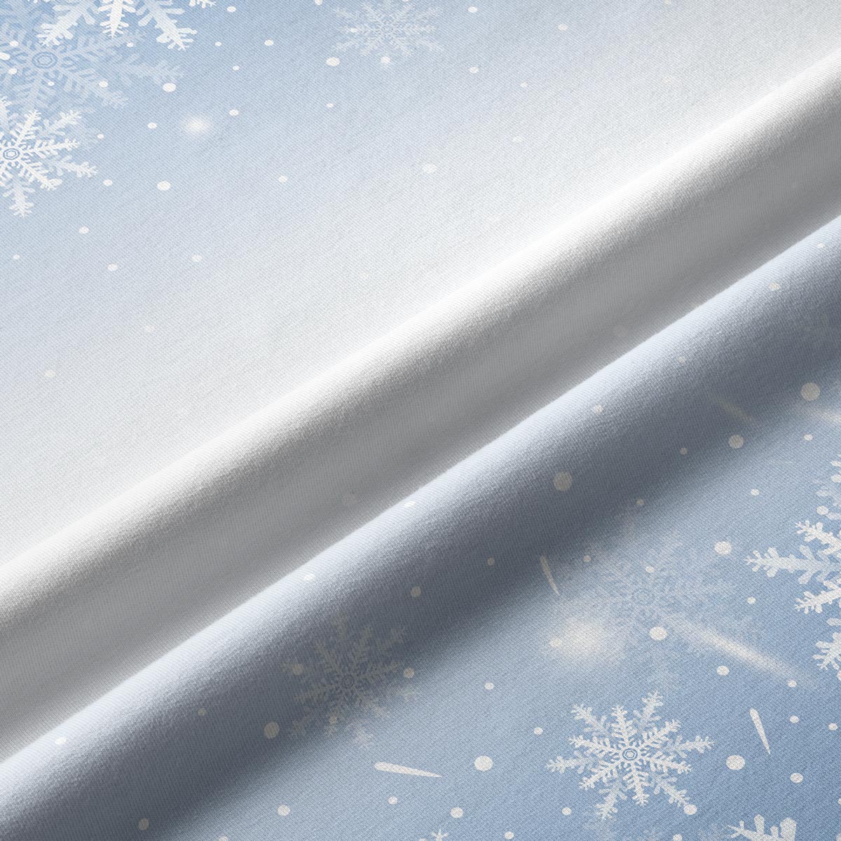 tkanina bieżnika z zimowym wzorem śnieżynek