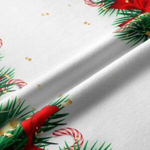 tkanina bieżnika z motywem gałązek, kokard i lasek cukrowych