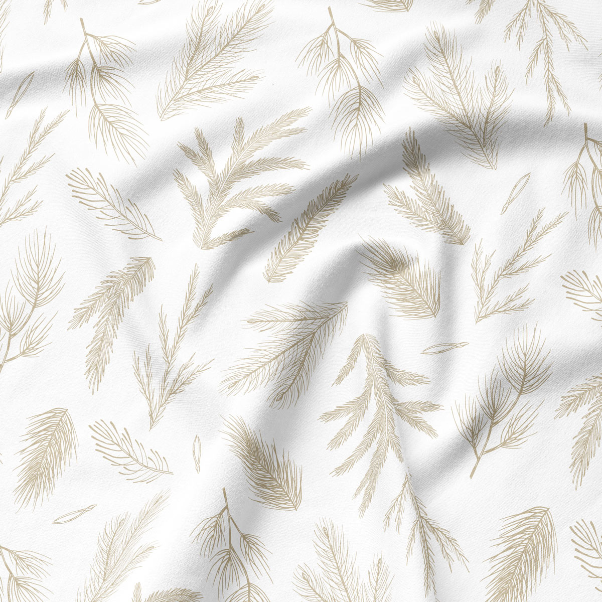 kremowa podkładka 30×40 cm ze świątecznym motywem iglastym