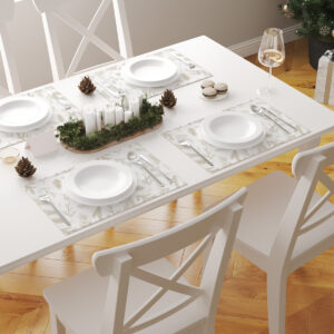 komplet świątecznych podkładek stołowych w klasycznym stylu