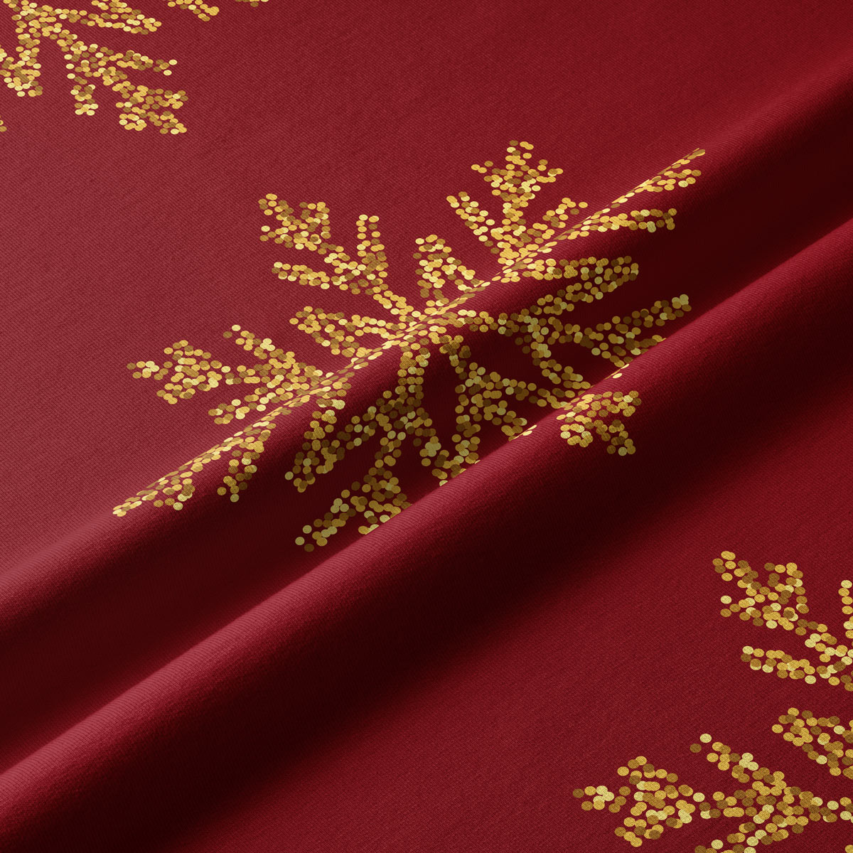 elegancki bieżnik świąteczny bordowy ze złotym wzorem