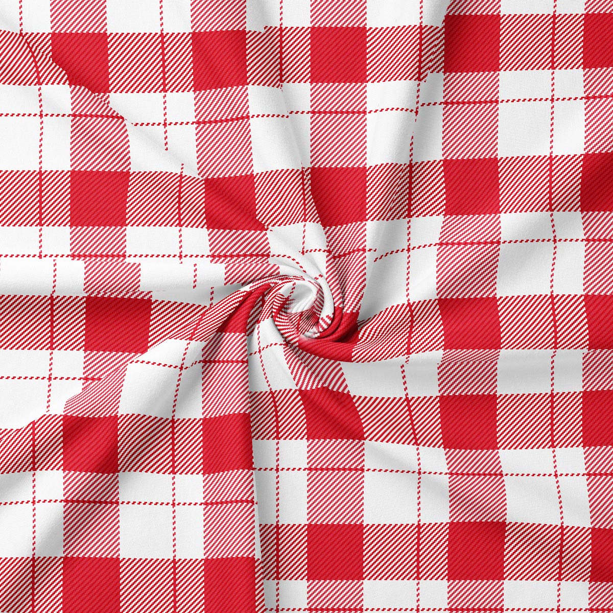tkanina w czerwono-białą kratę na obrus