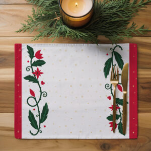 dekoracyjna podkładka świąteczna z roślinnym motywem