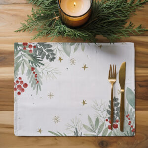 podkładka stołowa z akwarelowym zimowym wzorem