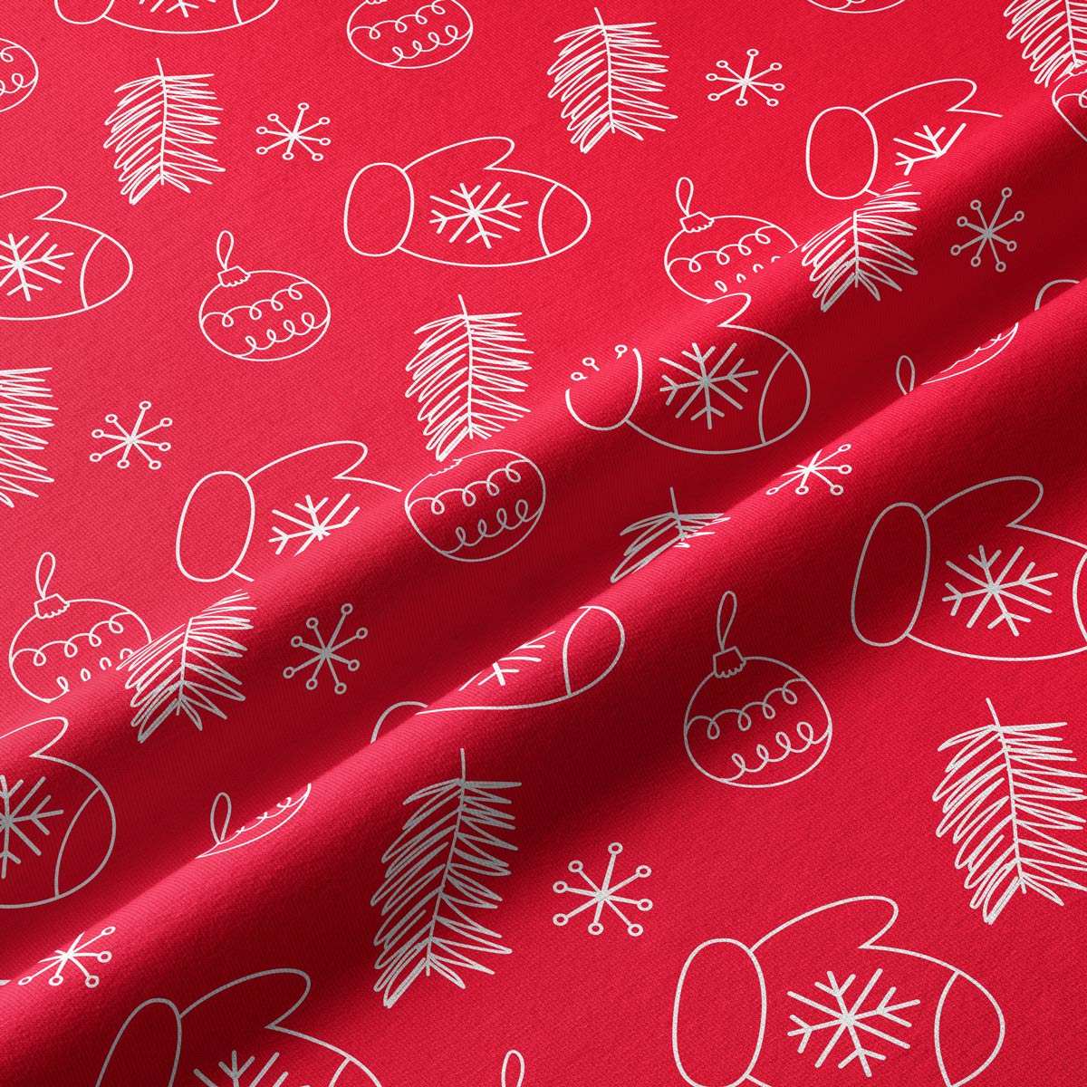 świąteczny bieżnik czerwony z zimowym wzorem