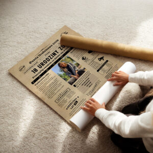 Plakat urodzinowy w stylu gazety – personalizowany prezent na 18