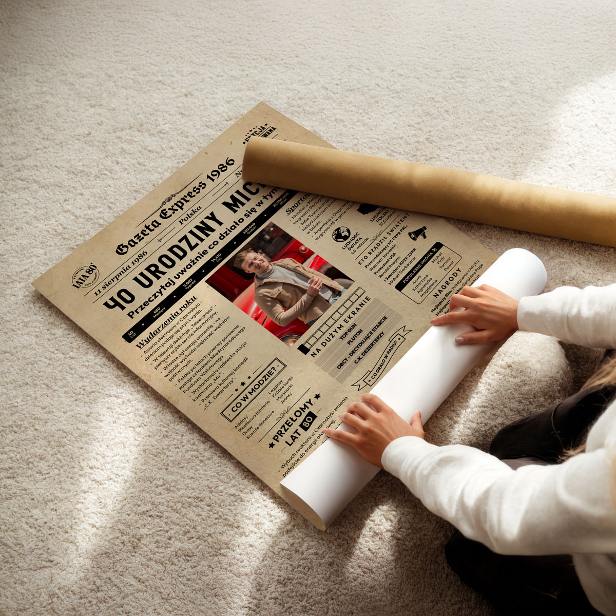 Personalizowany Plakat Gazeta Urodzinowa - Prezent na 40 Urodziny