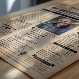 Personalizowany plakat gazeta na 60 urodziny prezent z własnym zdjęciem