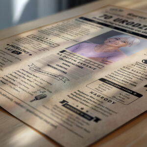 Personalizowany plakat gazeta na 70 urodziny ze zdjęciem jubilata