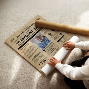 Personalizowany plakat gazeta na 70 urodziny ze zdjęciem jubilata
