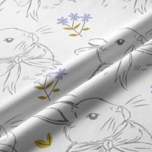 Zbliżenie na wzór bieżnika wielkanocnego biały w króliczki