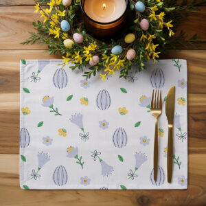 Podkładka w aranżacji świątecznego stołu z wianuszkiem, świecą i złotymi sztućcami