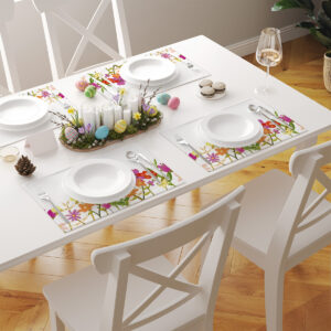 Podkładka z motywem malowanych łąkowych kwiatów, widok z góry