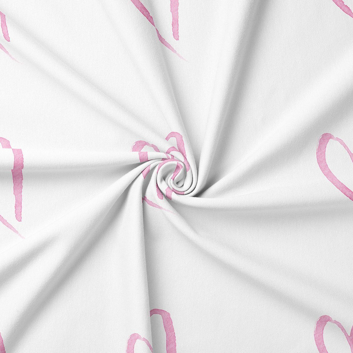 zbliżenie tkaniny i wzoru serc, widoczna faktura materiału