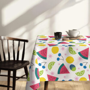 Obrus zastawiony talerzami i kieliszkami w eleganckiej kompozycji