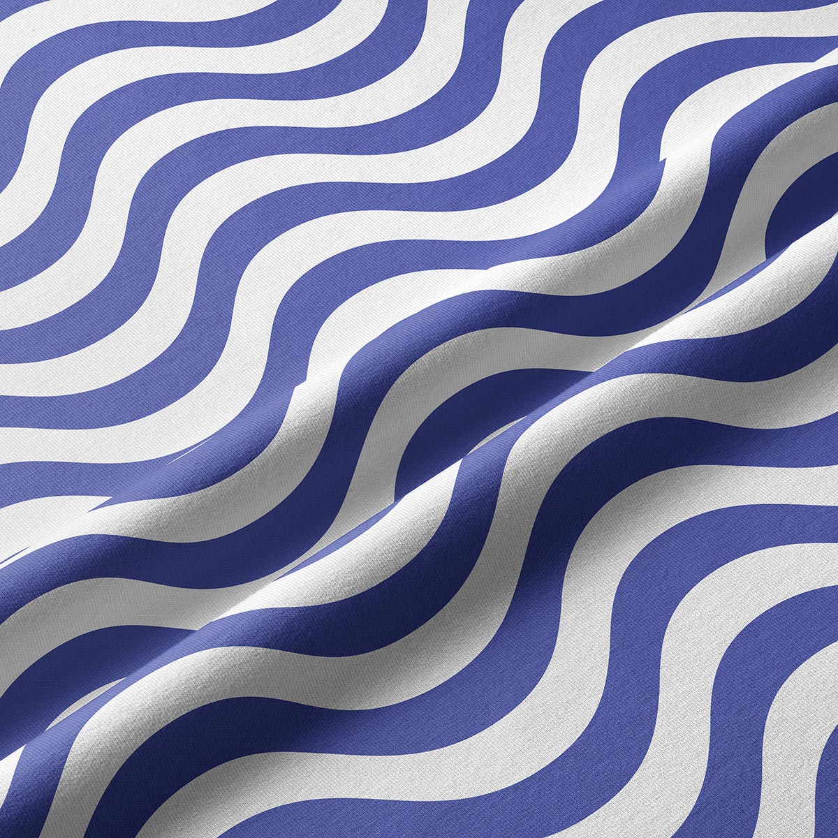 Zbliżenie na materiał i niebiesko-białe fale pokazujące strukturę tkaniny