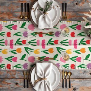 Aranżacja stołu z bieżnikiem, zastawą i sztućcami, widok z góry