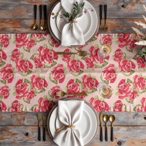 Aranżacja stołu z bieżnikiem, zastawą i złotymi sztućcami - widok z góry