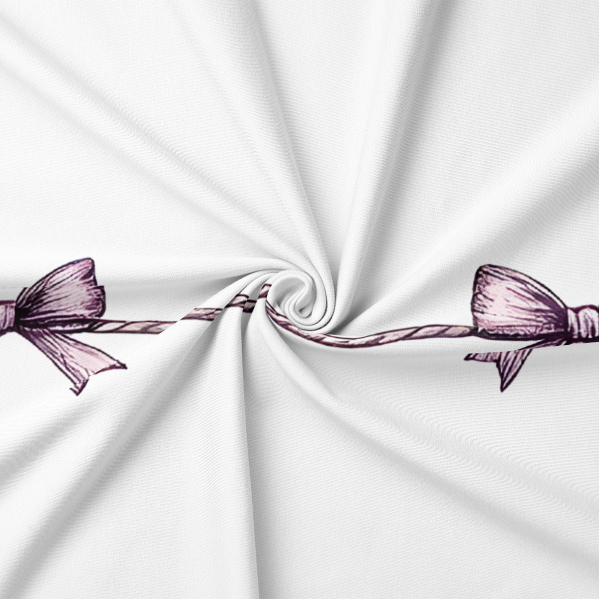 zbliżenie na nadruk kokardki i liny z widocznym cieniowaniem detalu