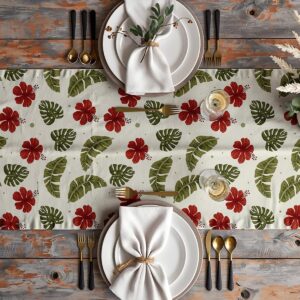 Bieżnik w aranżacji stołu z zastawą i dekoracjami w stylu rustykalnym