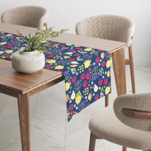 Kątowy widok bieżnika ukazujący powtarzalny wzór i nasycone kolory