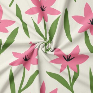 Zbliżenie na fakturę materiału i detale różowego wzoru kwiatowego