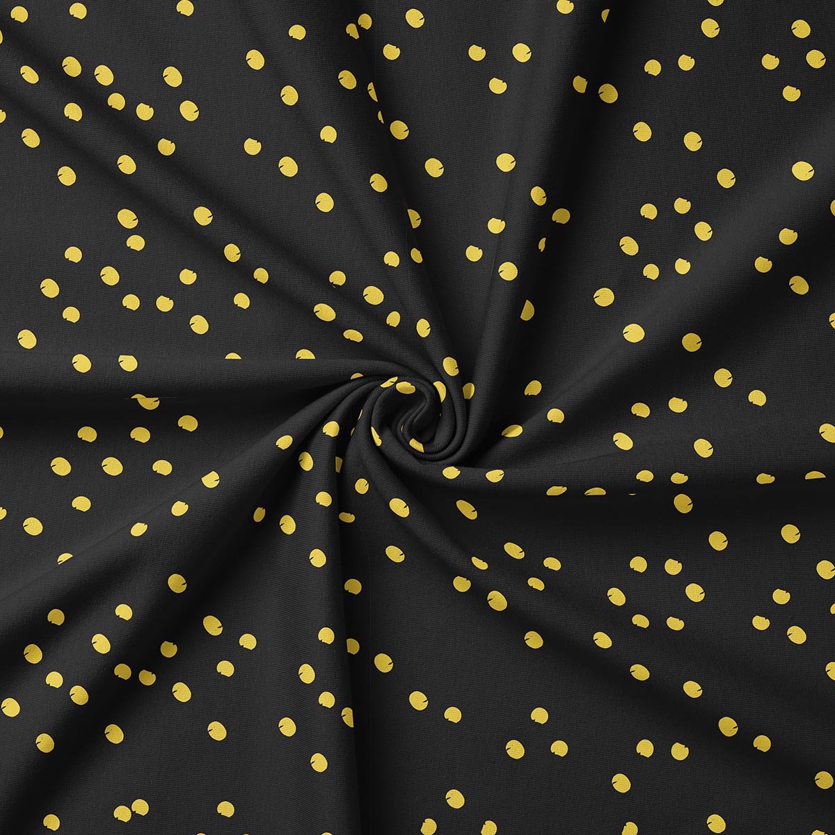 zbliżenie tkaniny z drobnymi złotymi kropkami, struktura materiału