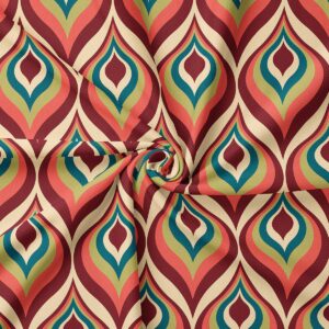 detal materiału pokazujący kolorowe łezki i fakturę tkaniny