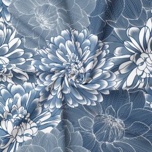 zbliżenie tkaniny z detalem kwiatowego wzoru i fakturą materiału