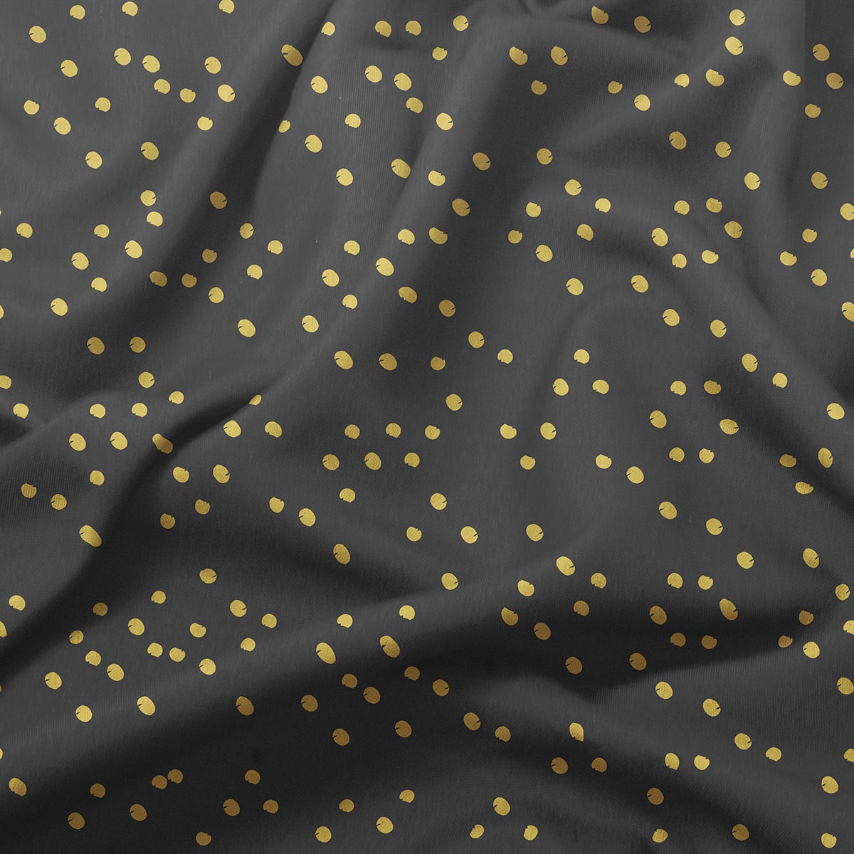 detal tkaniny z nieregularnymi złotymi kropeczkami