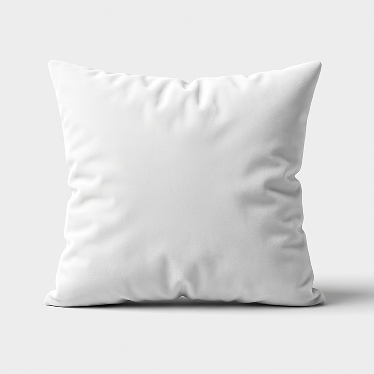 Biała gładka poduszka dekoracyjna widok z przodu na neutralnym tle