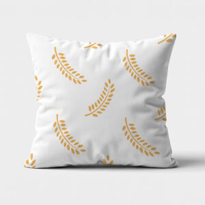 główne ujęcie białej poduszki z powtarzającym się złotym motywem gałązek