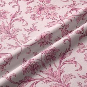 Zbliżenie na wzór i fakturę tkaniny z detalami kwiatowego ornamentu