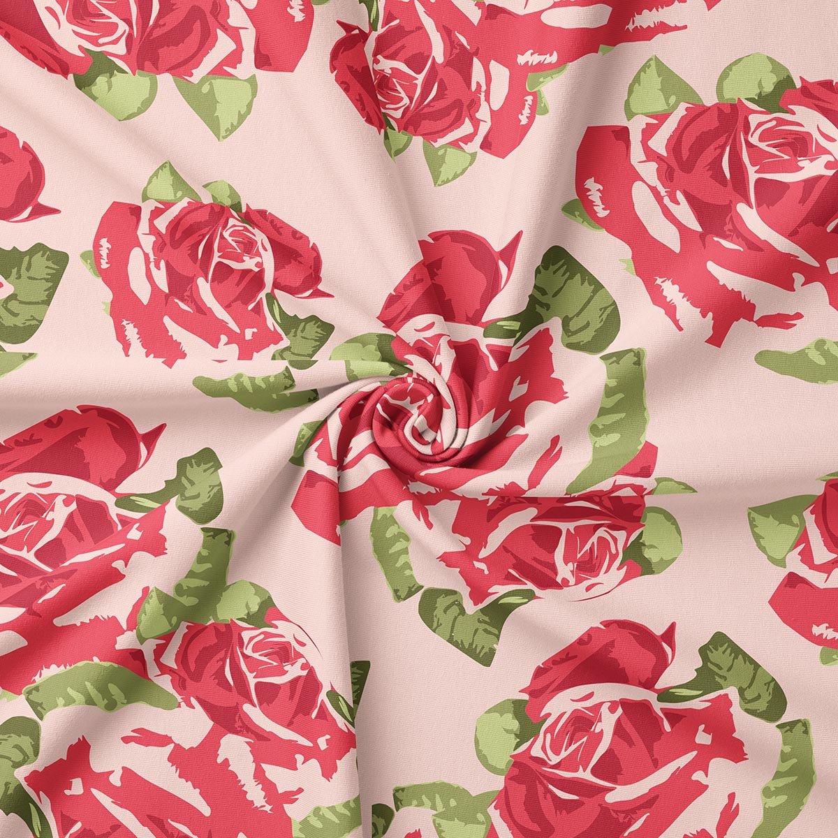 Zbliżenie na tkaninę pokazujące detal róż i fakturę materiału