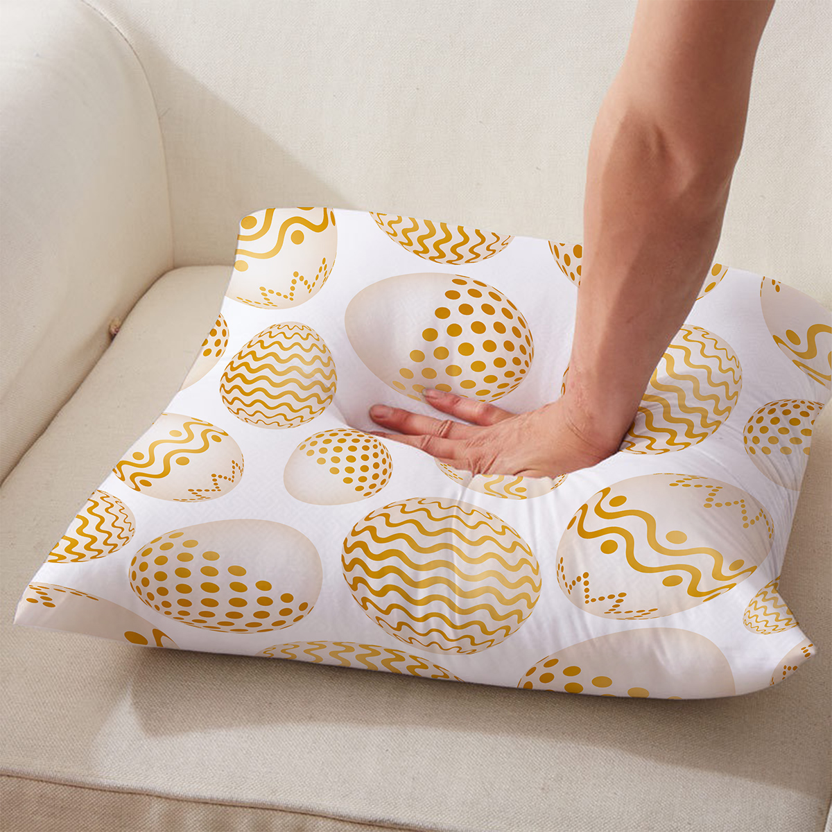 zbliżenie na wzór pisanek z detalami kropek i falistych linii