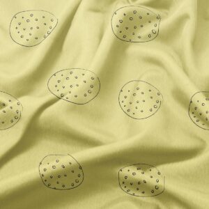 detal tkaniny z rysunkowymi okręgami wypełnionymi drobnymi kropeczkami