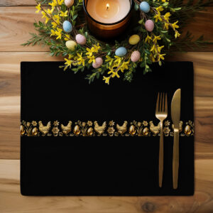 podkładka przy nakryciu stołu z dekoracyjnym wieńcem, świecą i sztućcami