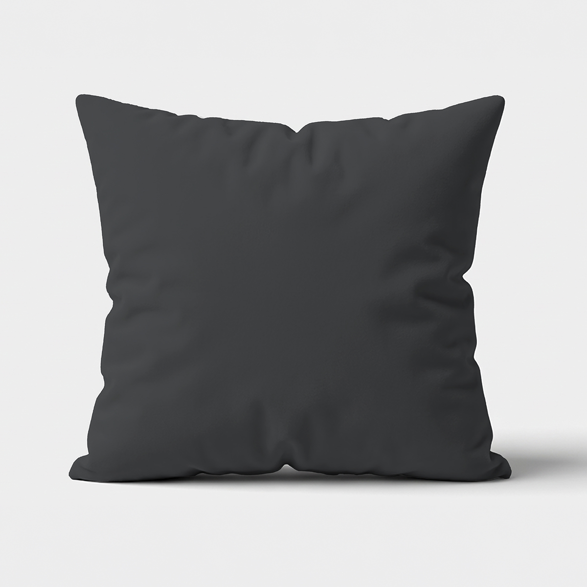 grafitowa gładka poduszka na neutralnym tle, widok z przodu