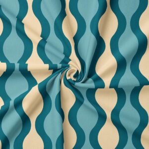 Zbliżenie na tkaninę i spiralnie ułożony fragment wzoru pokazujący fakturę materiału