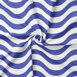 Zbliżenie na fakturę tkaniny i falisty niebiesko-biały wzór