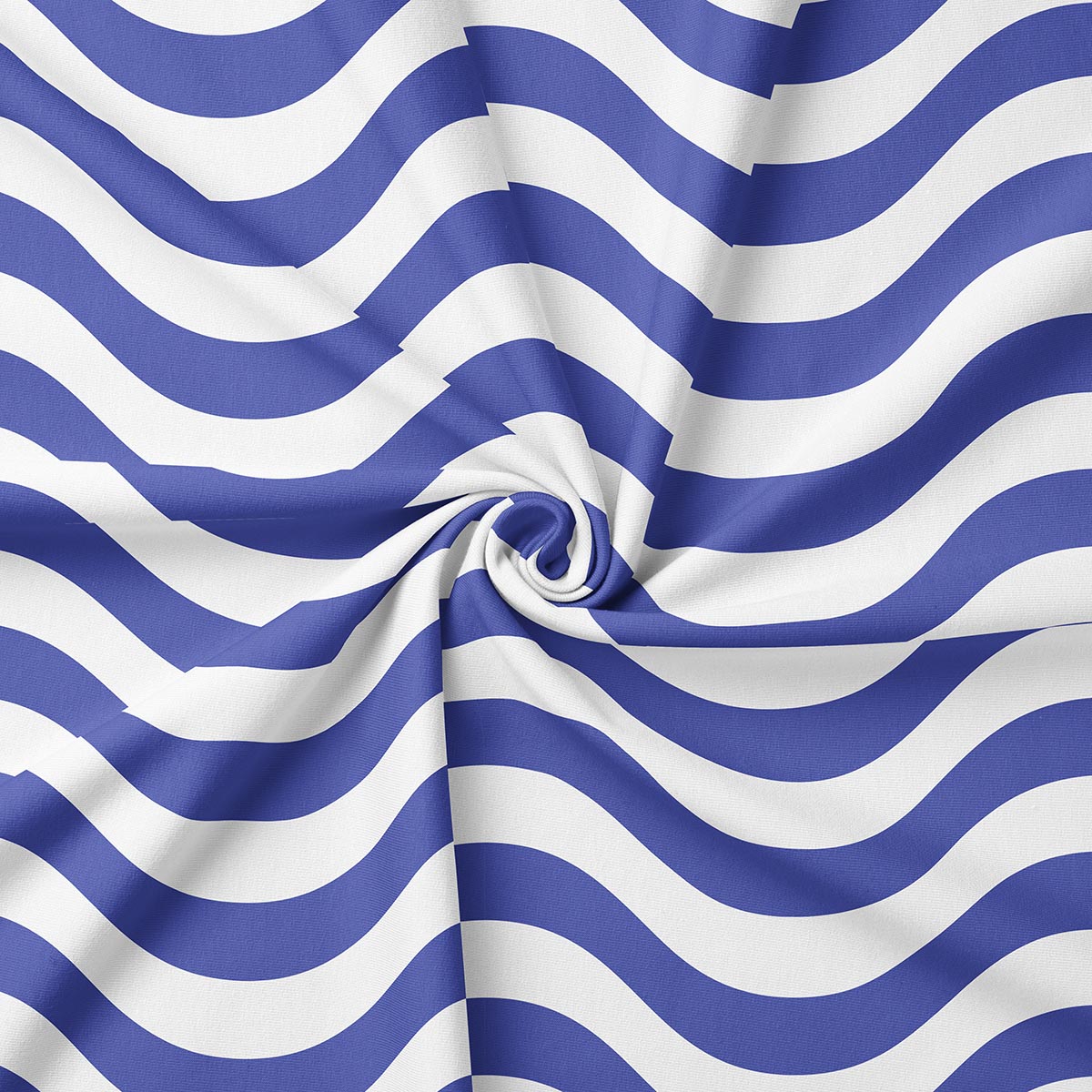 Zbliżenie na fakturę tkaniny i falisty niebiesko-biały wzór